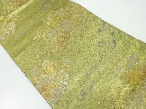 秋草模様織出し袋帯